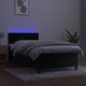 vidaXL Κρεβάτι κοντινεντάλ με στρώμα και LED, μαύρο βελούδο, 90x200 cm