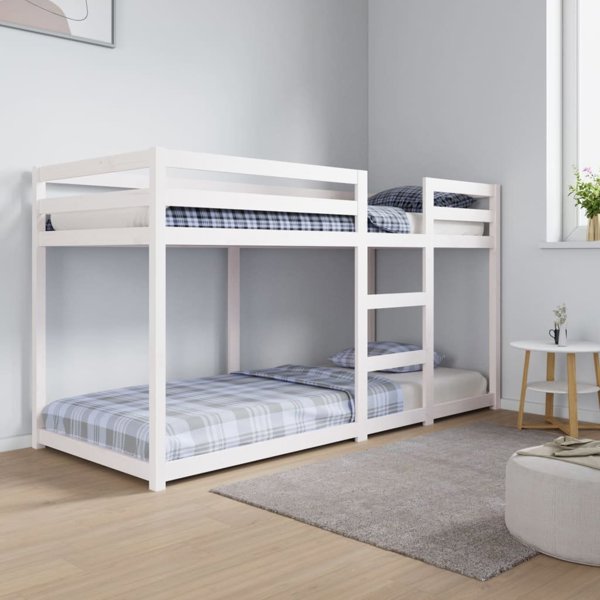 vidaXL Διπλό κρεβάτι υπερυψωμένο, 80x200 cm, από μασίφ πεύκο