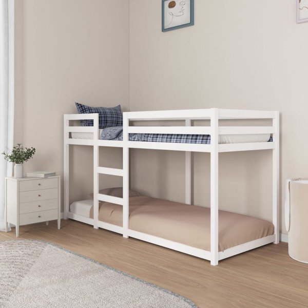 vidaXL Διπλό κρεβάτι υπερυψωμένο, 80x200 cm, από μασίφ πεύκο
