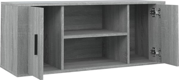 vidaXL Ερμάριο Τηλεόρασης, Γκρι Δρυς Sonoma, 100x35x40 cm