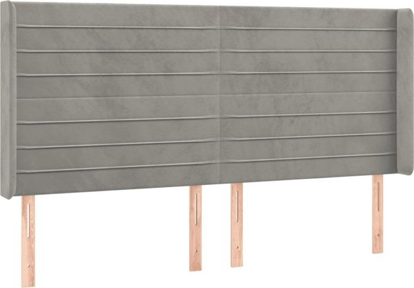 vidaXL Zaglozek giatou me LED, asprogkri, 203x16x118/128 cm, aksamit