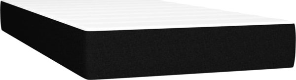 vidaXL Lozko kontynentalne με materacem, czarne, tkanina, 100x200 cm