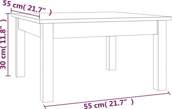 vidaXL vidaXL Stolik kawowy, szary, 55x55x30 cm, lite drewno sosnowe