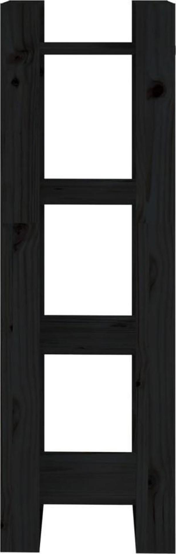 vidaXL Ράφι βιβλιοθήκης/διαχωριστικό, μαύρο, 41x35x125 cm, ξύλο πεύκου
