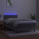 vidaXL Κρεβάτι κοντινένταλ με στρώμα και LED, βελούδινο γκρι 100x200εκ.