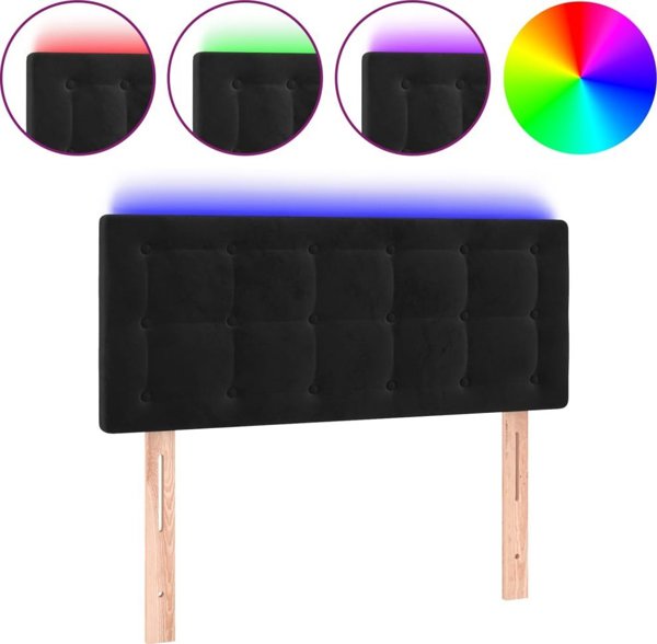 vidaXL Zaglowek do lozka me LED, mavro, 80x5x78/88 cm, aksamit