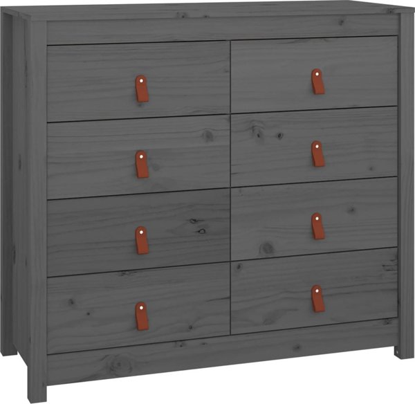 vidaXL vidaXL Komoda, szary, 100x40x90 cm, lite drewno sosnowe