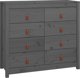 vidaXL vidaXL Komoda, szary, 100x40x90 cm, lite drewno sosnowe