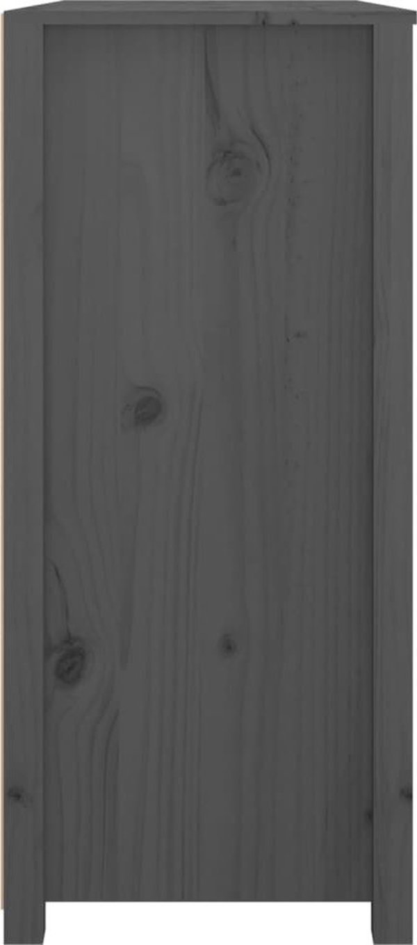 vidaXL vidaXL Komoda, szary, 100x40x90 cm, lite drewno sosnowe