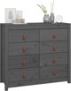 vidaXL vidaXL Komoda, szary, 100x40x90 cm, lite drewno sosnowe