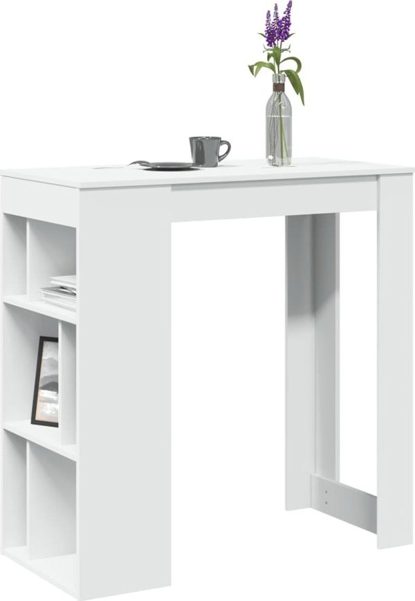 vidaXL Μπαρ τραπέζι με διαχωριστικά, λευκό, 102x50x103,5 cm