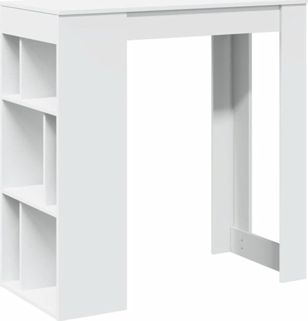 vidaXL Μπαρ τραπέζι με διαχωριστικά, λευκό, 102x50x103,5 cm
