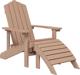 vidaXL Καρέκλες κήπου Adirondack με υποπόδια, 2 τεμ., HDPE, καφέ