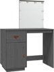 vidaXL vidaXL Toaletka z LED, szara, 95x50x133,5 cm, lite drewno sosnowe