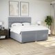 vidaXL Κρεβάτι continental με στρώμα, ανοιχτό γκρι ύφασμα 200x200 εκ.