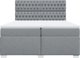 vidaXL Κρεβάτι continental με στρώμα, ανοιχτό γκρι ύφασμα 200x200 εκ.