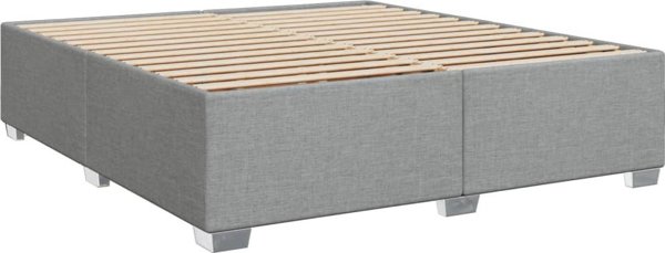 vidaXL Κρεβάτι continental με στρώμα, ανοιχτό γκρι ύφασμα 200x200 εκ.