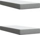 vidaXL Κρεβάτι continental με στρώμα, ανοιχτό γκρι ύφασμα 200x200 εκ.