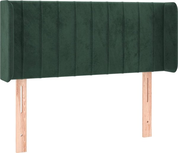 vidaXL Zaglowek do lozka z LED, ciemnozielony, 83x16x78/88 cm, aksamit
