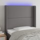vidaXL Zaglowek do lozka z LED, szary, 93x16x118/128 cm, sztuczna skora