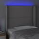 vidaXL Zaglowek do lozka z LED, szary, 93x16x118/128 cm, sztuczna skora