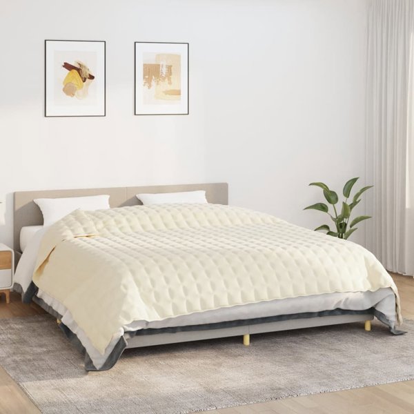 vidaXL Κουβέρτα βαρύτητας, κρεμ, 220x260 cm, 11 kg, ύφασμα