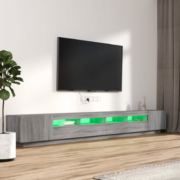 vidaXL Σετ 3 ντουλάπια TV με φωτισμό LED, γκρι δρυς Sonoma