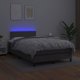 vidaXL Lozko kontynentalne z materacem i LED, szara ekoskora 120x200 cm