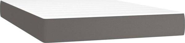 vidaXL Lozko kontynentalne z materacem i LED, szara ekoskora 120x200 cm