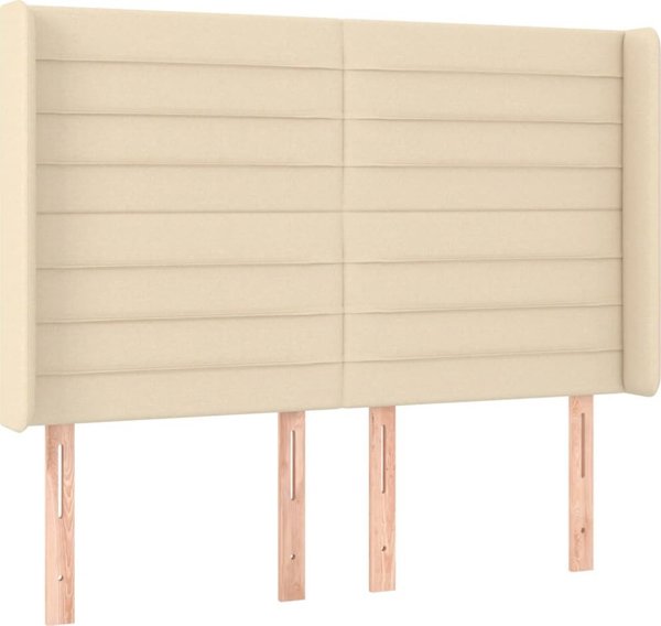 vidaXL Λάτζο Κοντινεντάλ με Στρώμα, Κρεμ, 140x190 cm, Υφασμάτινο