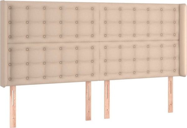 vidaXL κεφαλάρι uszak cappuccino 203x16x118/128 cm από τεχνητό δέρμα