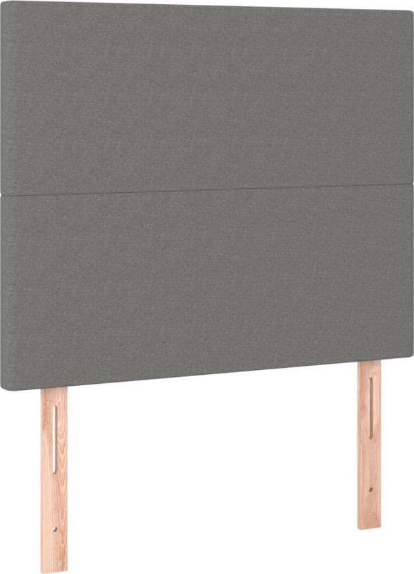vidaXL Κεφαλάρι κρεβατιού με LED, σκούρο γκρι, 80x5x118/128 εκ., ύφασμα