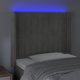 vidaXL Zaglowek do lozka z LED, jasnoszary, 93x16x118/128 cm, aksamit