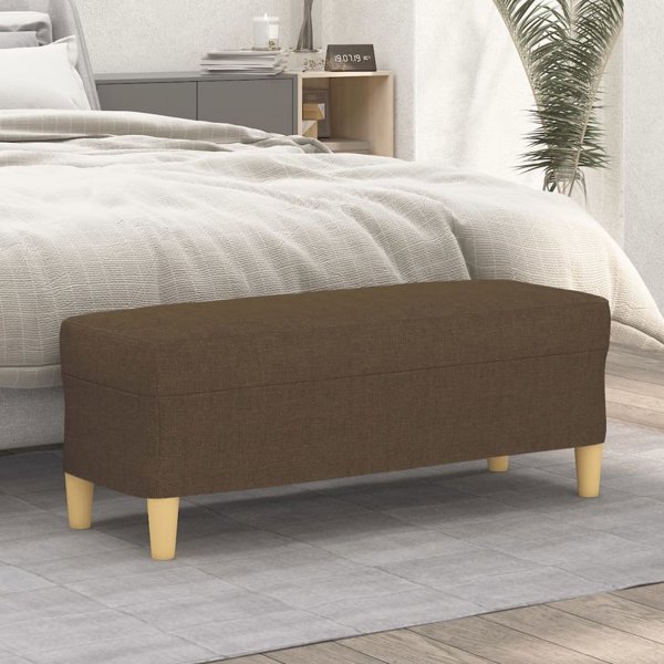 vidaXL Παγκάκι, σκούρο καφέ, 100x35x41 cm, επενδεδυμένο με ύφασμα