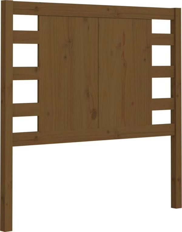 vidaXL Προσκέφαλο κρεβατιού, μελί καφέ, 96x4x100 cm, συμπαγές ξύλο πεύκου