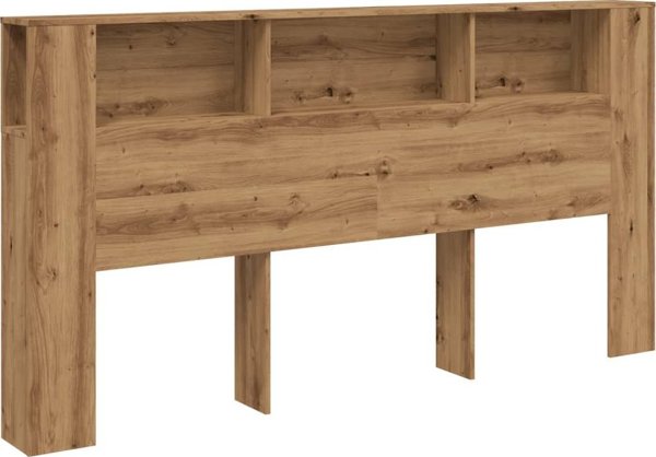 vidaXL Zaglowek z polkami, dab artisian, 200x18,5x102,5 cm