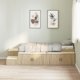 vidaXL Lotus αποθηκευτικό κρεβάτι Sonoma Δρυς 90x200 cm