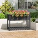 vidaXL Γλάστρα με ράφι, γκρι, 111,5x54x81 εκ, μασίφ πεύκο