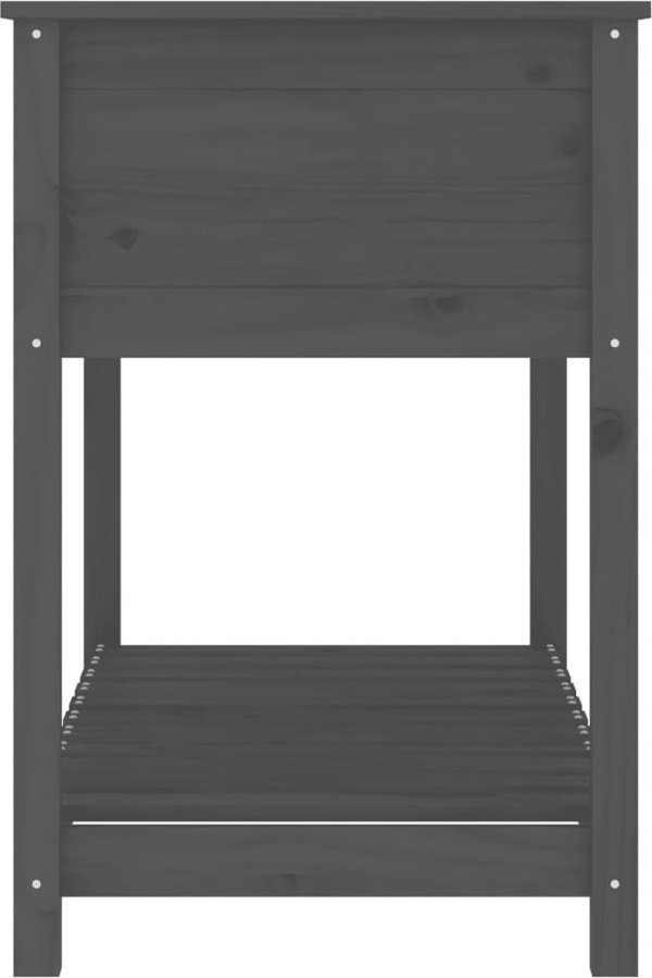 vidaXL Γλάστρα με ράφι, γκρι, 111,5x54x81 εκ, μασίφ πεύκο