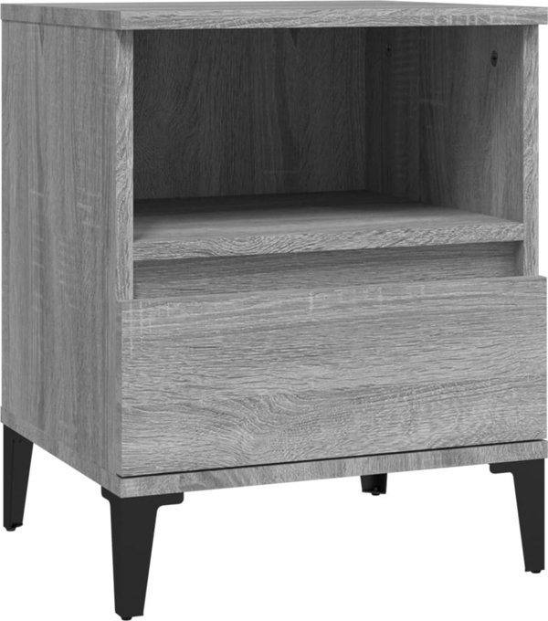 vidaXL Κομοδίνα, 2 τεμ., σε γκρι απόχρωση Sonoma Δρυς, 40x35x50 εκ.