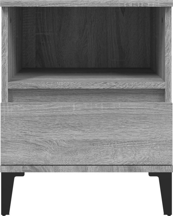 vidaXL Κομοδίνα, 2 τεμ., σε γκρι απόχρωση Sonoma Δρυς, 40x35x50 εκ.