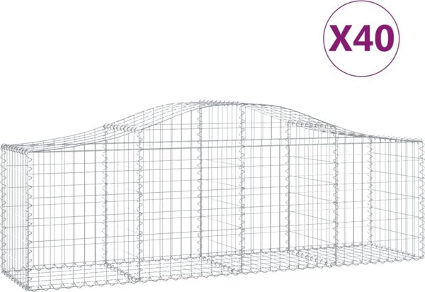 vidaXL Γκαμπιόν Καλάθια 40 τεμάχια 200x50x60/80 cm από Γαλβανισμένο Σίδηρο