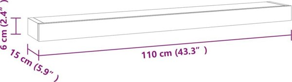 vidaXL Επιτοίχιες Ράφες, σετ 2 τεμαχίων, 110x15x6 εκ., συμπαγές ξύλο τεϊκού