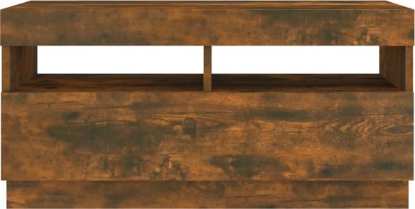 vidaXL Ντουλάπι για TV με LED φωτισμό, καπνιστή δρυς, 80x35x40 cm
