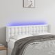 vidaXL Κεφαλάρι κρεβατιού με LED, λευκό, 147x16x78/88 cm, δερματίνη