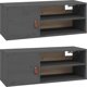 vidaXL Szafki scienne, 2 szt., szare, 80x30x30 cm, lite drewno sosnowe