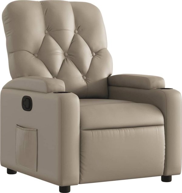 vidaXL Πτυσσόμενη πολυθρόνα, καπουτσίνο, συνθετικό δέρμα