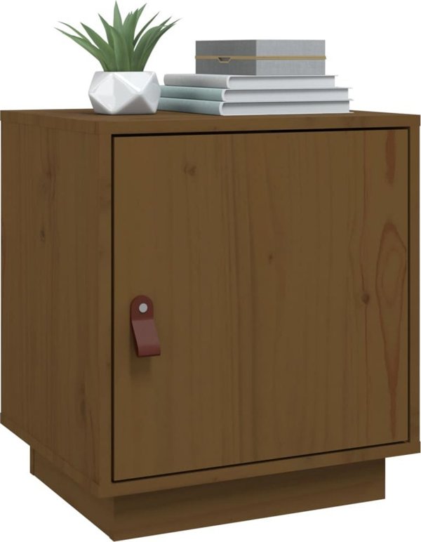 vidaXL Κομοδίνο μελιτί καφέ 40x34x45 cm από μασίφ πεύκο