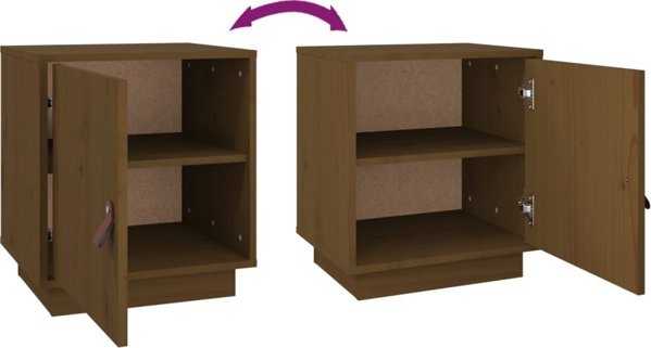 vidaXL Κομοδίνο μελιτί καφέ 40x34x45 cm από μασίφ πεύκο