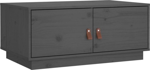 vidaXL vidaXL Stolik kawowy, szary, 80x50x35 cm, lite drewno sosnowe